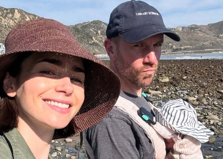 Лілі Коллінз вперше показала донечку під час сімейної прогулянки