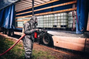 На Київщині стався витік хімічної речовини: рятувальники показали кадри ліквідації