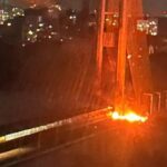Нове влучання по Південному мосту: дрон пробив дорожнє полотно